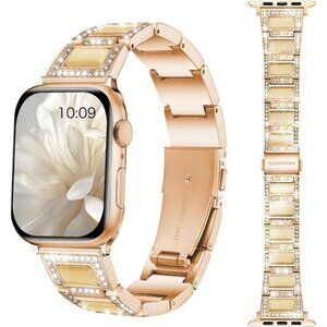 NEW Rose Gold Rhinestone Bling Apple Watch Band
